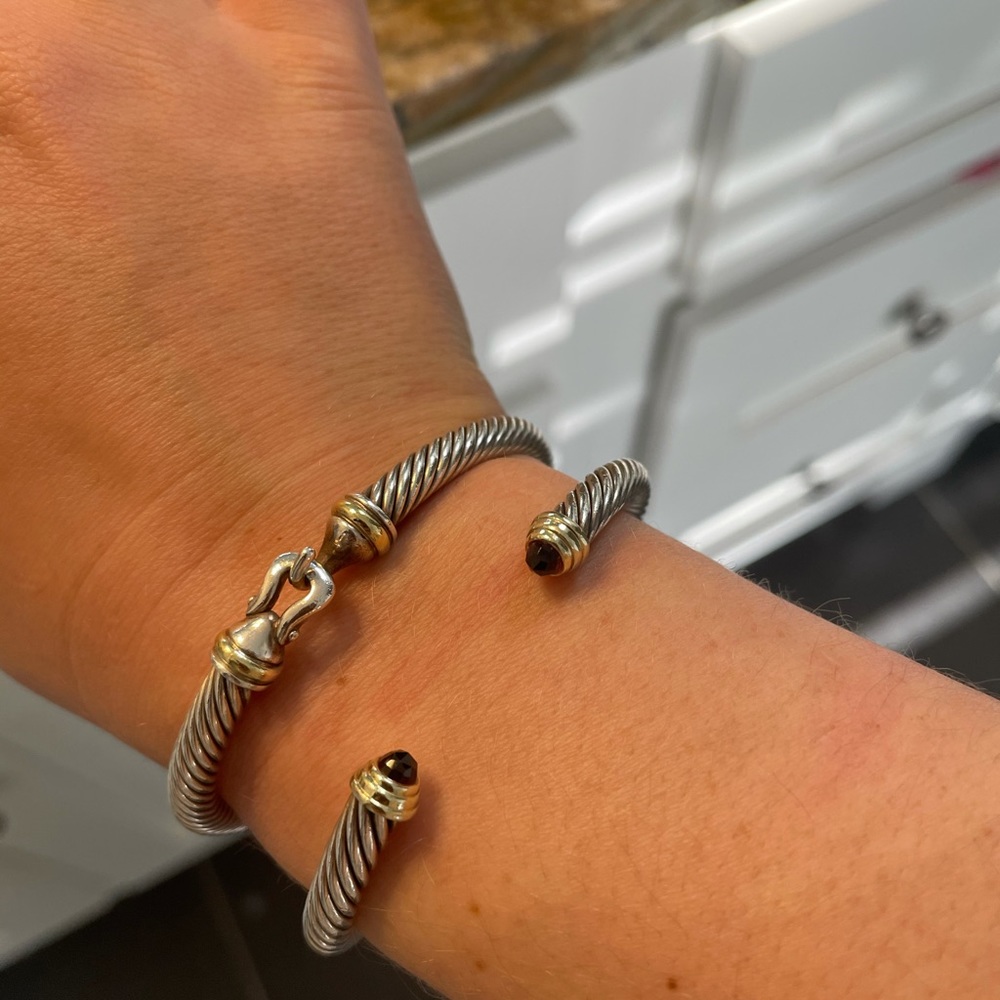 David Yurman Cable Classic Bracelet w/ Garnet 5mm